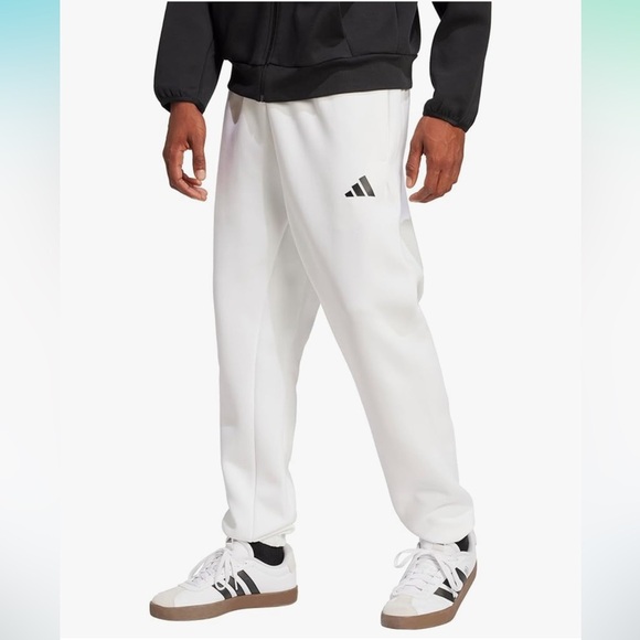 Adidas Mens Future Icon Small Logo Pants size Large White with black logo - Picture 1 of 11